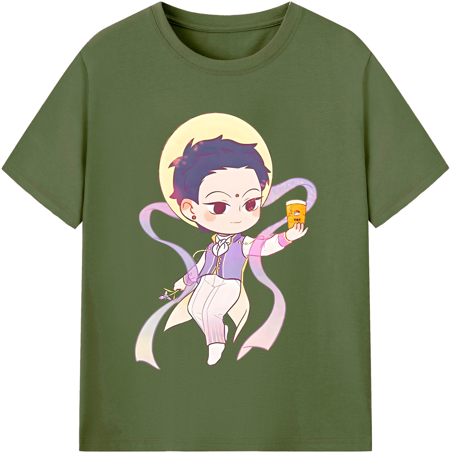 （画像用） Ne Zha 2 ナタ 魔童の大暴れ 綿100％半袖Tシャツ（フロントプリント）